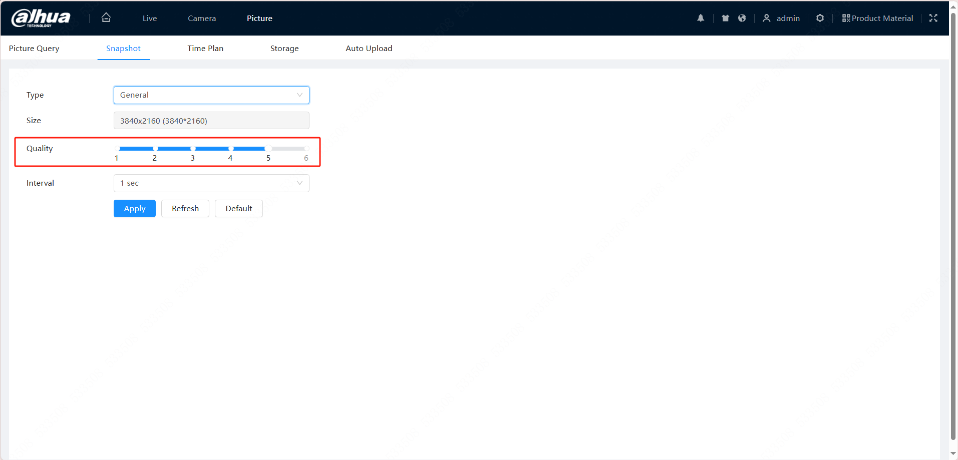 Setting General Snapshot Quality on IPC