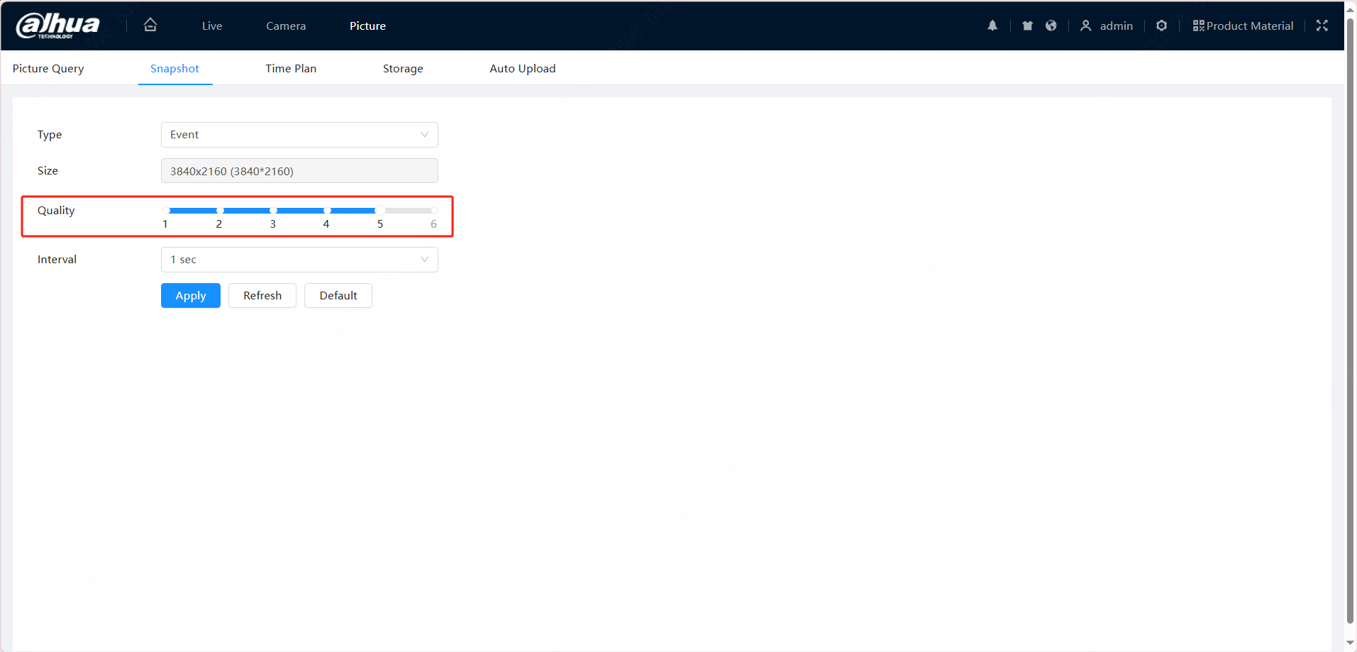 Setting Event Snapshot Quality on IPC