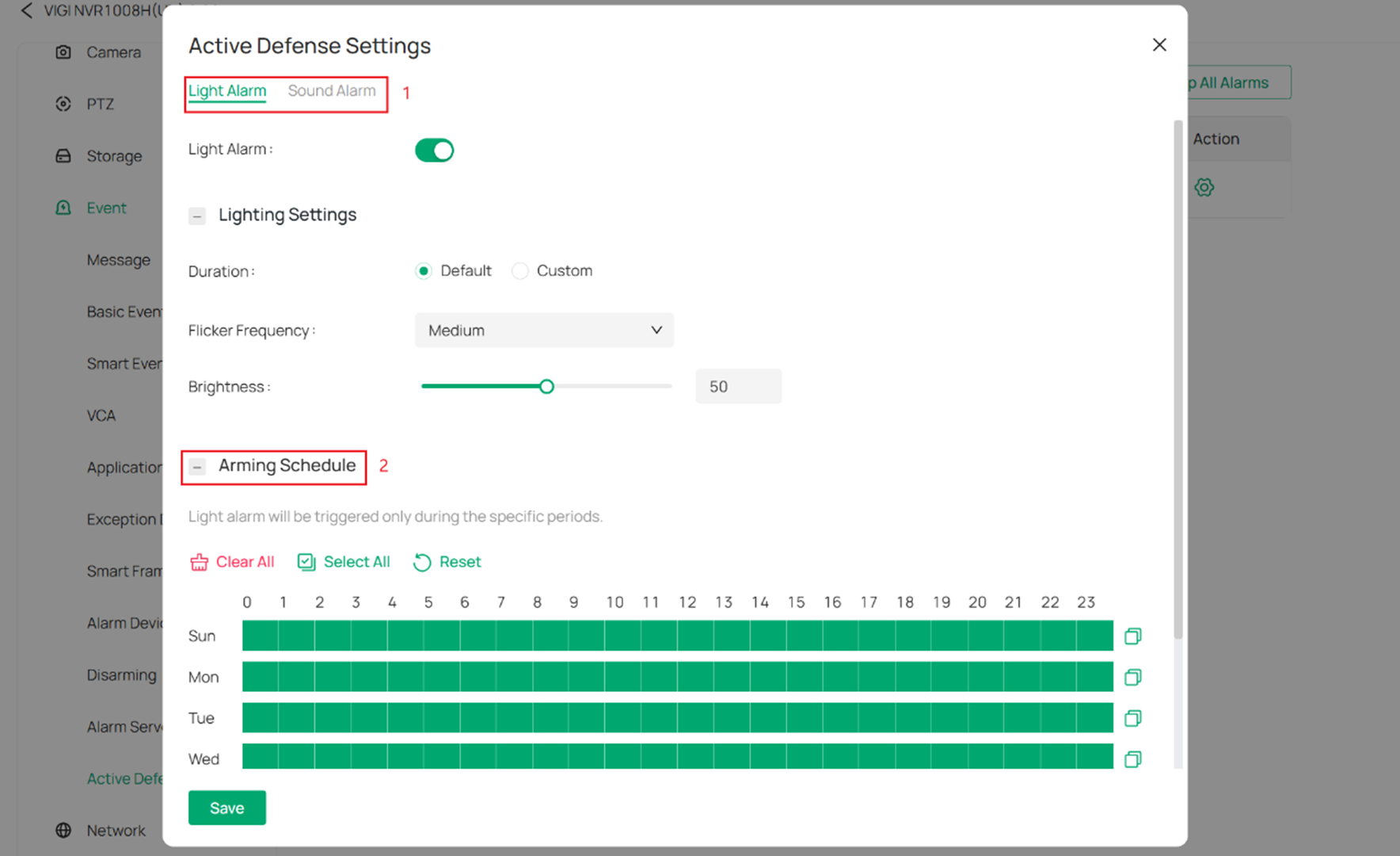 Detailed Active Defense configuration options in VMS